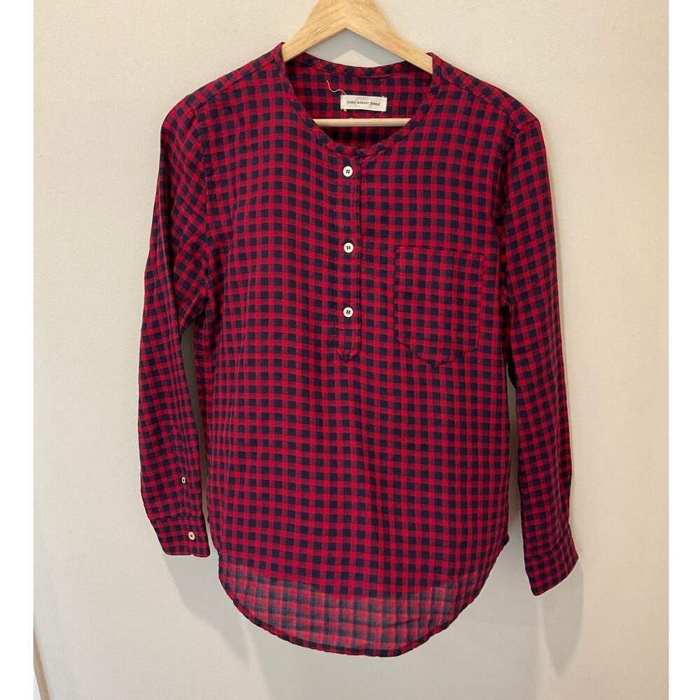 Isabel Marant Etoile Plaid‎ Henley Pullover Shirt